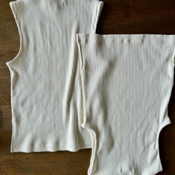 NWT Madewell Ivory Side-Slit Mockneck Tank SZ Various - Picture 4 of 6
